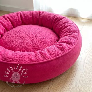 Fleece TEDDY DOUBLE SIDED pink neon