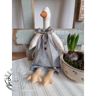 Ľan s bavlnou Lira mini stripe jeans