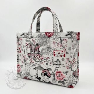 Dekoračná látka jacquard Akita blanc