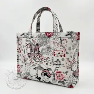 Dekoračná látka jacquard Akita blanc