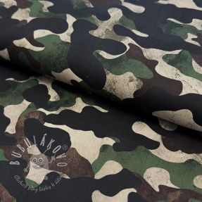Bavlnená látka Camouflage green digital print