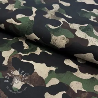 Bavlnená látka Camouflage green digital print