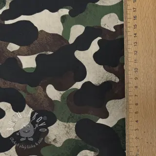 Bavlnená látka Camouflage green digital print