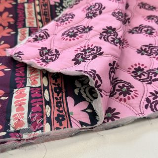 Bavlnená látka VOILE STEPPED Daria flower aubergine digital print