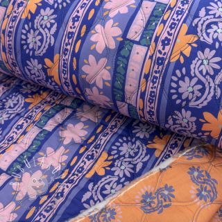 Bavlnená látka VOILE STEPPED Daria flower purple digital print