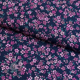 Bavlnená látka Simie flowers navy digital print