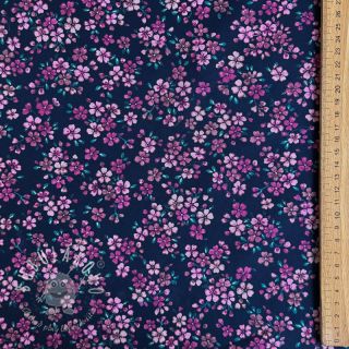 Bavlnená látka Simie flowers navy digital print