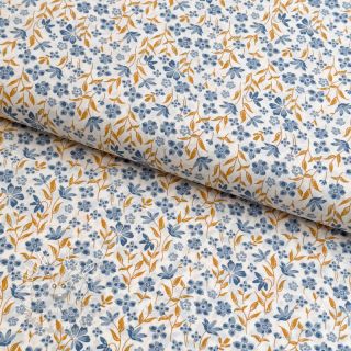 Bavlnená látka Fine flowers blue