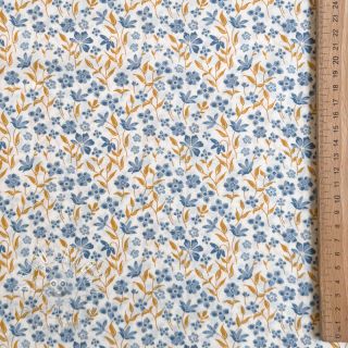 Bavlnená látka Fine flowers blue