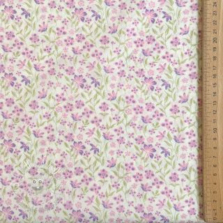 Bavlnená látka Fine flowers purple