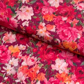 Bavlnená látka VOILE Tanja flowers digital print