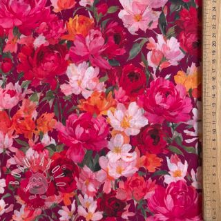 Bavlnená látka VOILE Tanja flowers digital print