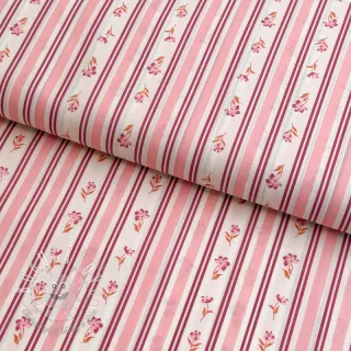 Bavlnená látka Fine flowers STRIPE pink