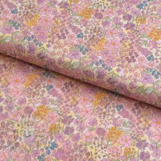 Bavlnená látka VOILE Small hayppy flowers digital print