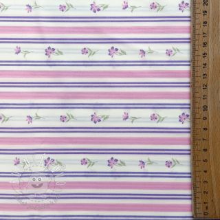 Bavlnená látka Fine flowers STRIPE purple
