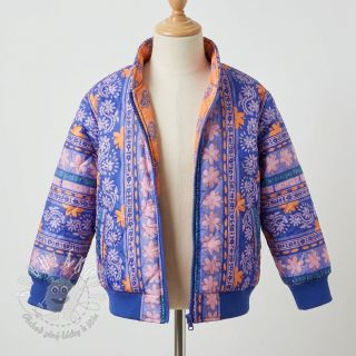 Bavlnená látka VOILE STEPPED Daria flower purple digital print