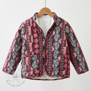 Bavlnená látka VOILE STEPPED Daria flower aubergine digital print