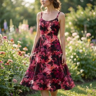 Bavlnená látka SATIN Zurie flower digital print