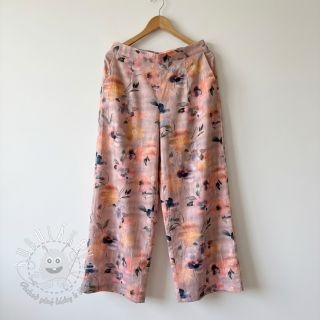 Bavlnená látka SATIN Penny flower peach digital print