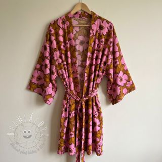 Bavlnená látka SATIN Flower Kala caramel