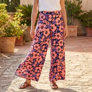 Bavlnená látka SATIN Flower Kala navy