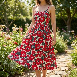 Bavlnená látka SATIN Flower Kala offwhite