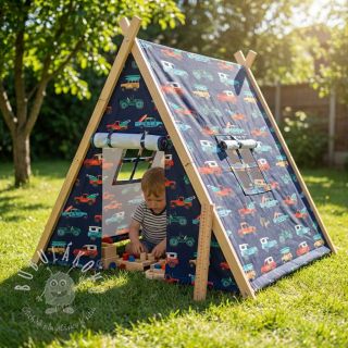 Bavlnená látka Cars navy digital print