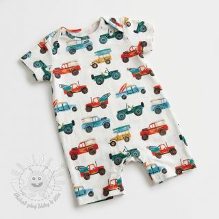 Bavlnená látka Cars white digital print