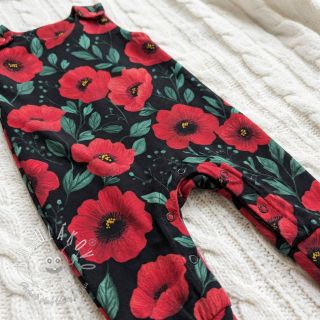 Bavlnená látka Poppy black digital print