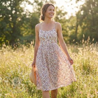 Bavlnená látka Simie flowers offwhite digital print