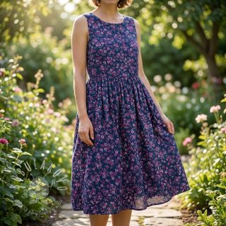 Bavlnená látka Simie flowers navy digital print