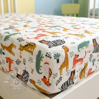 Bavlnená látka Safari time offwhite digital print