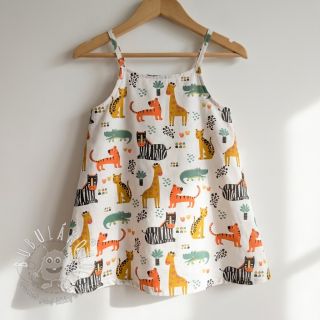 Bavlnená látka Safari time offwhite digital print