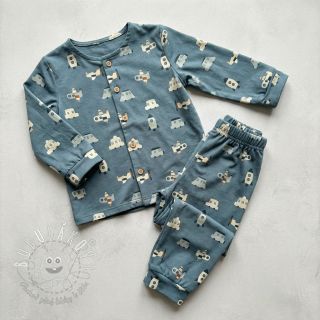 Bavlnená látka Vehicles petrol