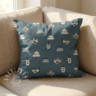 Bavlnená látka Vehicles petrol