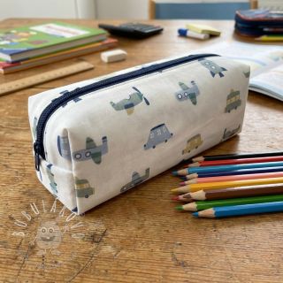 Bavlnená látka Vehicles white