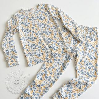 Bavlnená látka Fine flowers blue