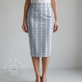 Bavlnená látka Fine flowers STRIPE blue