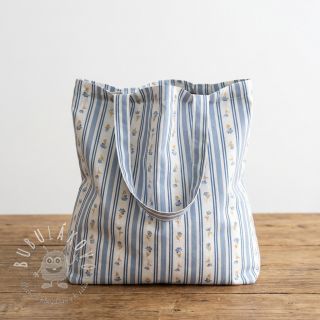 Bavlnená látka Fine flowers STRIPE blue