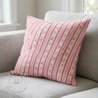 Bavlnená látka Fine flowers STRIPE pink