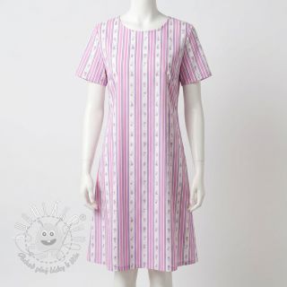 Bavlnená látka Fine flowers STRIPE purple