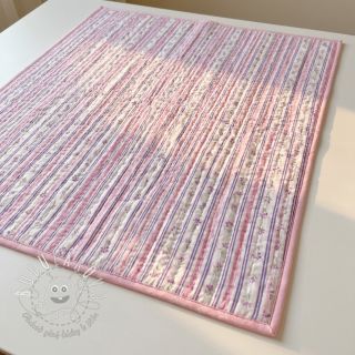 Bavlnená látka Fine flowers STRIPE purple