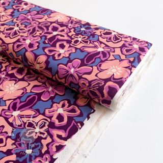 Viskóza STRETCH Flowers Junie purple