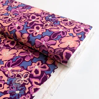 Viskóza STRETCH Flowers Junie purple