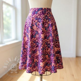 Viskóza STRETCH Flowers Junie purple