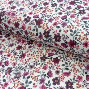 Úplet Flowers fuchsia digital print ORGANIC