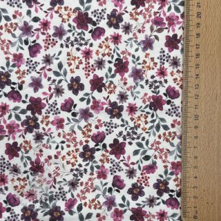 Úplet Flowers fuchsia digital print ORGANIC