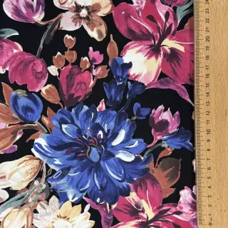 Teplákovina Flower Luna black digital print