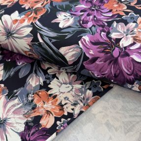 Teplákovina Flower Luna navy digital print