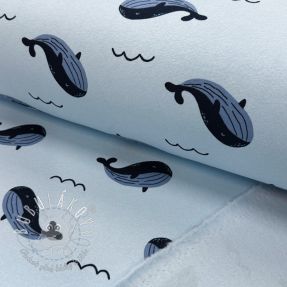 Teplákovina počesaná JOGGING Whales blue